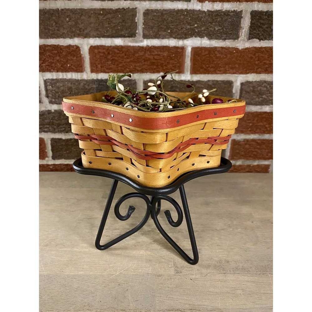 Longaberger 2001‎ Shining Star Basket Set With Wrought Iron Stand